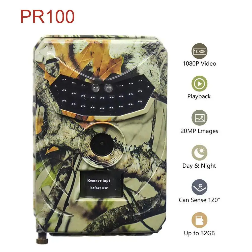 Outdoor Hd Waterproof Hunting Camera 1080p 20mp Wildlife Infrared Night Vision Detector, Activate Tracking Camera Monitoring.