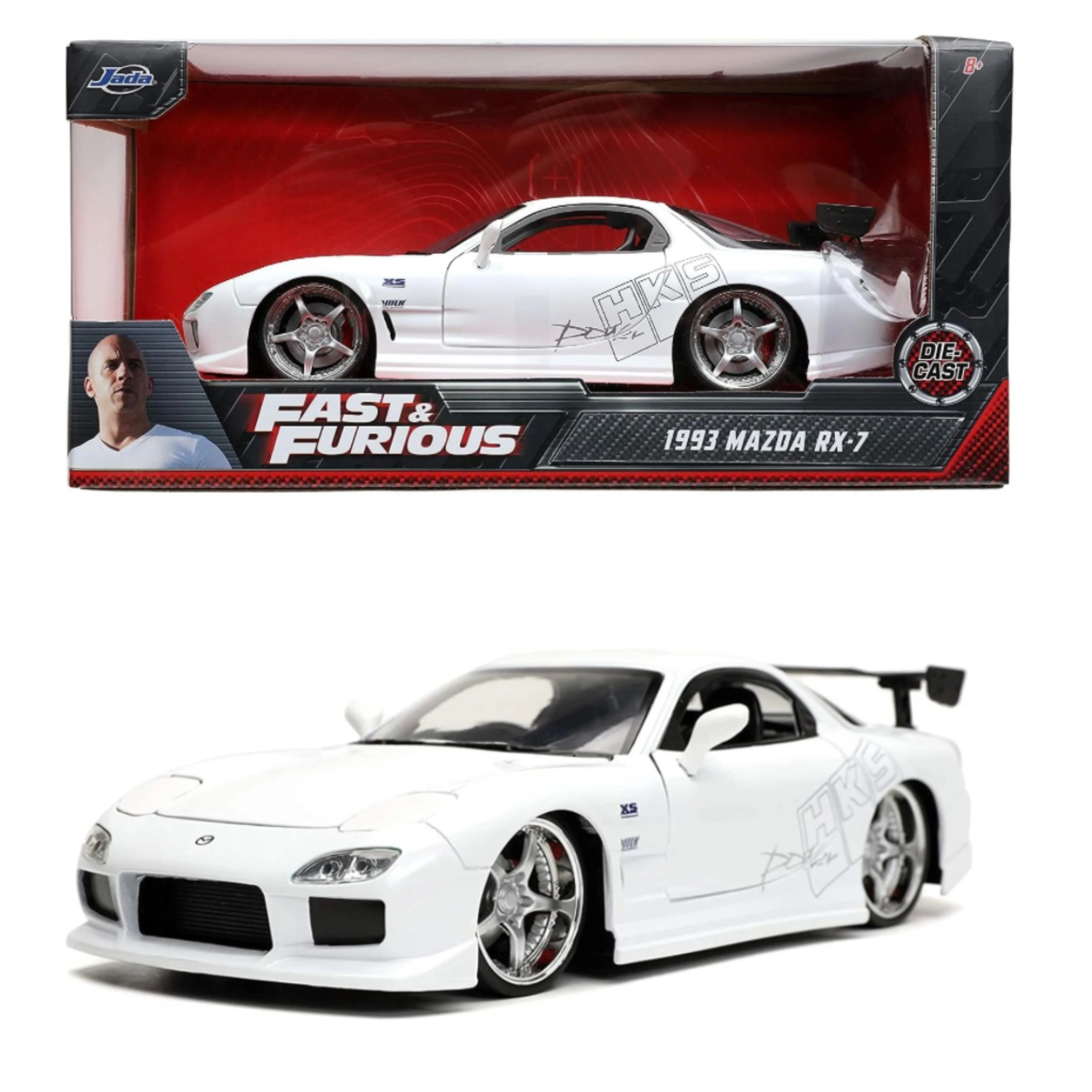 Jada Toys 1:24Fast and Furious Brian’s GTR-34 Mazda RX-7 Supra Simulation Diecast Metal Alloy Car Model Kids Toy Gift Collection