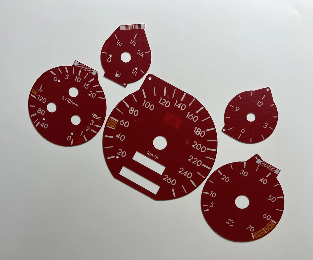 Speedo Dials Gauge Face for Mercedes W140 R129 MPH to 260KMH Analogue Instrument Cluster Disc Plate