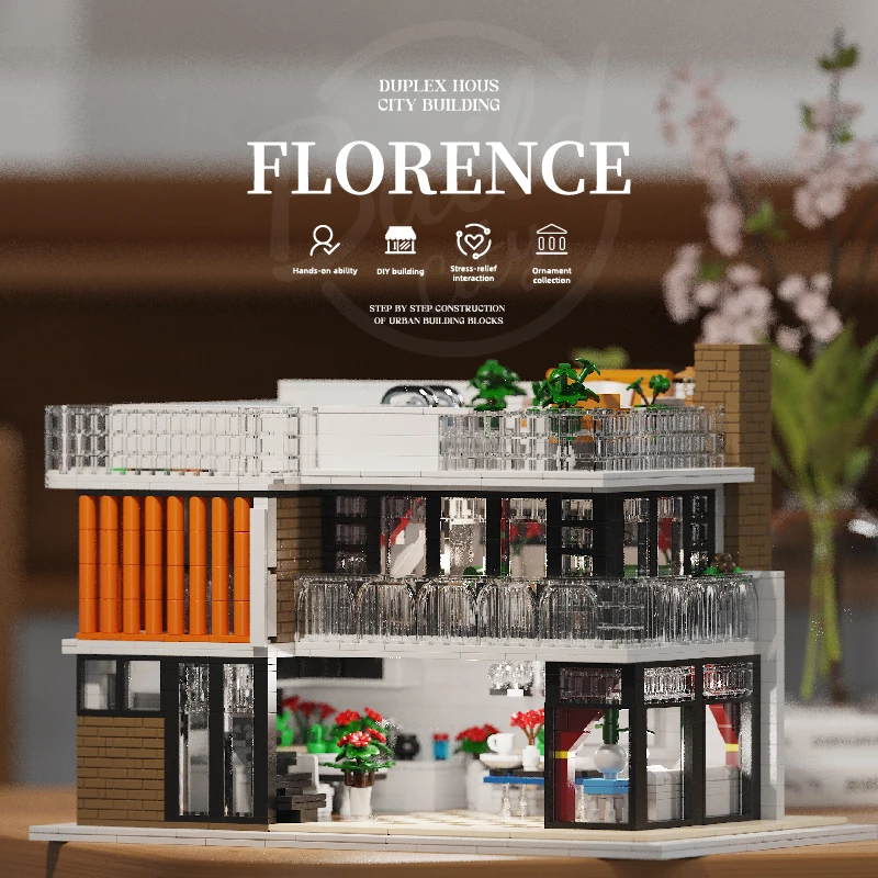 New House 2080pcs Kids Building Block Toys For Street View Modern Florence Villa Creative Decoration Toys for Kids Gifts Sets