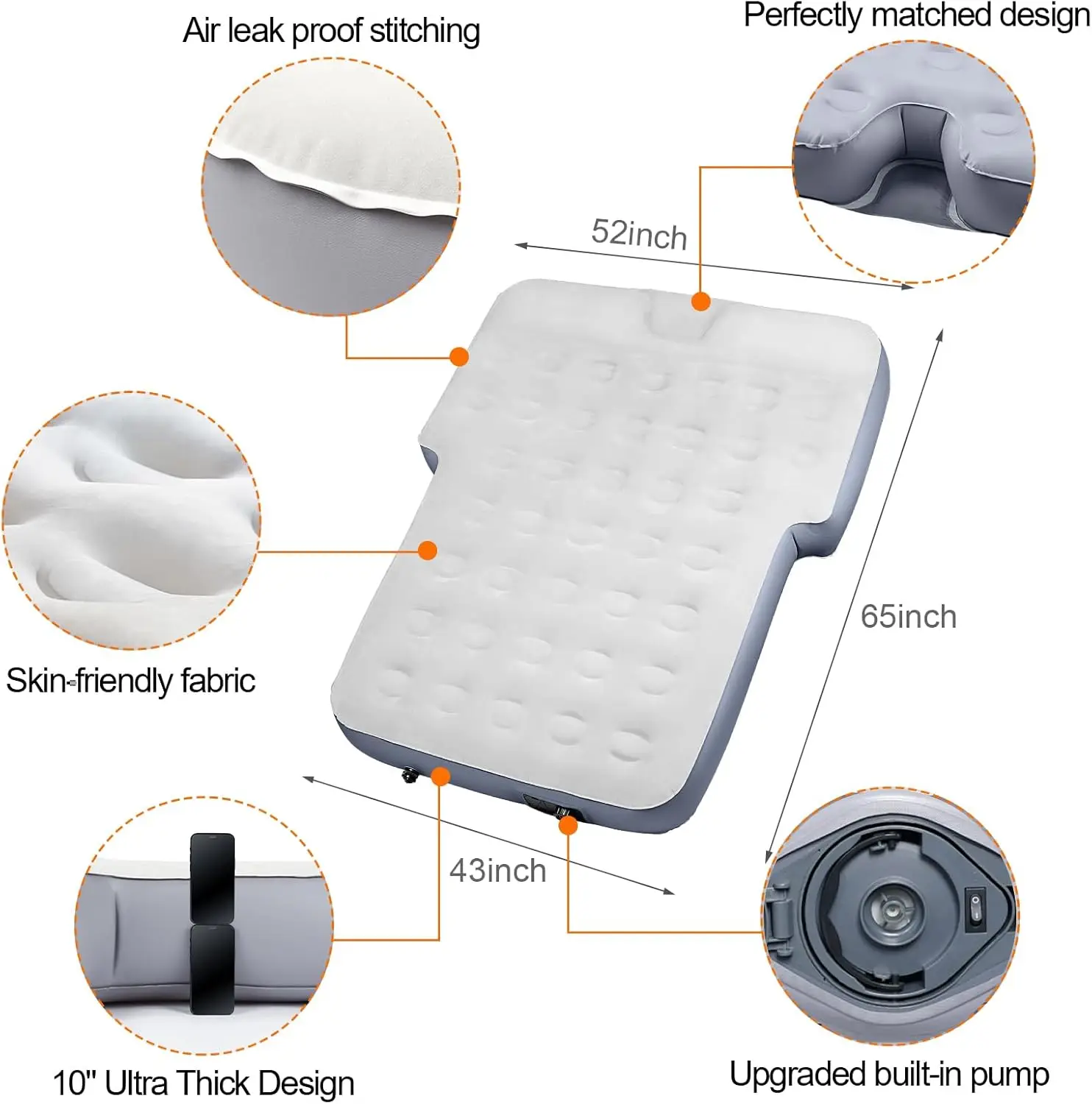 

Надувной матрас Jeep Jeep Wrangler, надувной матрас Jeep Матрас багажника, полноразмерный встроенный воздушный матрас с подушкой для большого внедорожника Jeep Jk