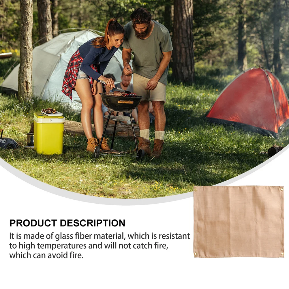 

1Pcs Fire Blanket 45x45cm Fireproof Cloth Flame Retardant Mat Insulation Blanket High Temperature Resistant for Kitchen Car