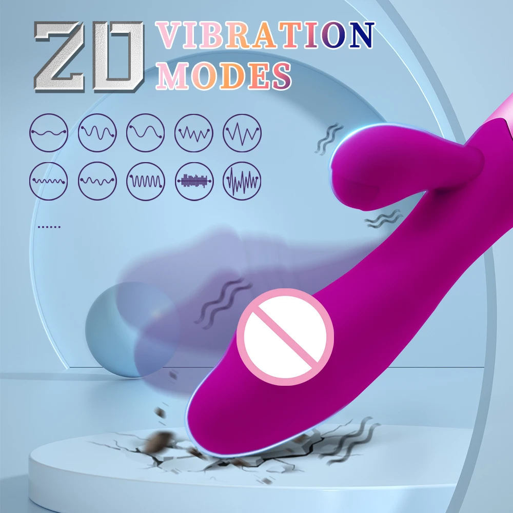 Strong G Spot Dildo Rabbit Vibrator Soft Silicone Pussy Massager Rechargeable Vagina Clitoris Stimulator Adult Sex Toy for Woman