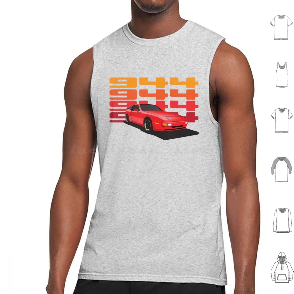 1986 944 Illustration Tank Tops Print Cotton 1986 944 Car Auto Automobile Automotive Vintage Car 1972 Sports Car Classic