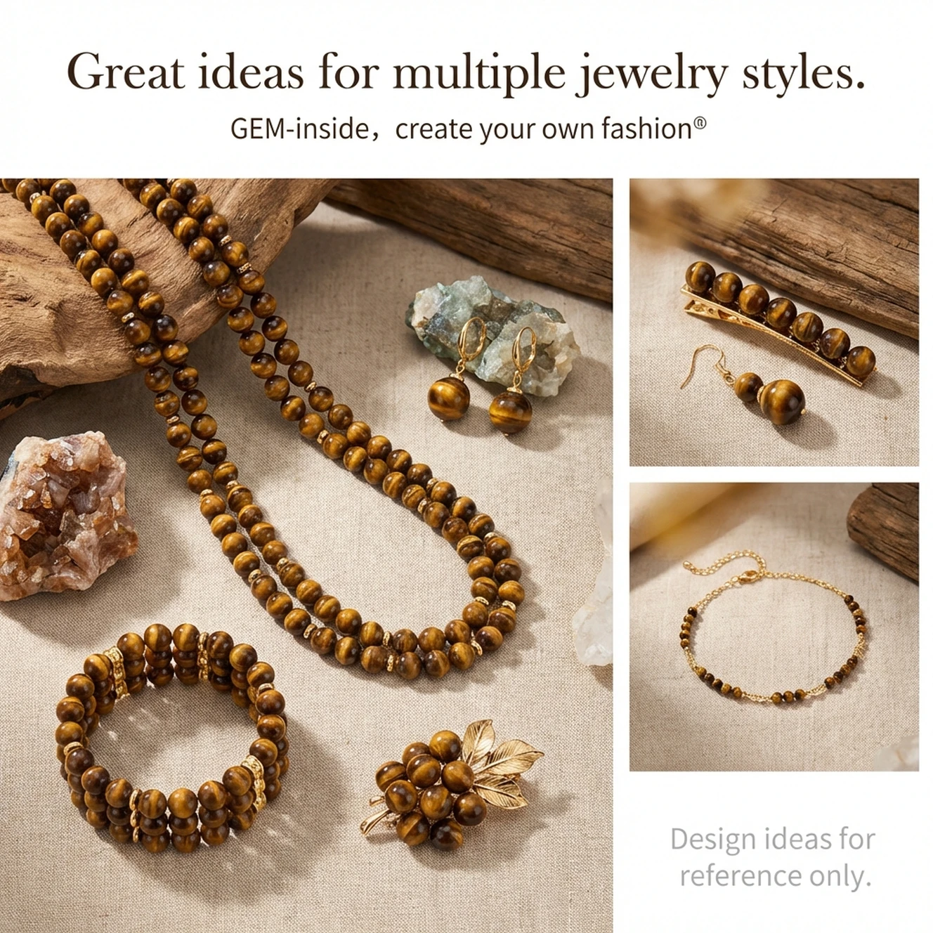 Natural Stone AAA Genuine Tiger Eye Precious Accessorries Round Beads DIY Loose Bead For Jewelry Making Strand 15\