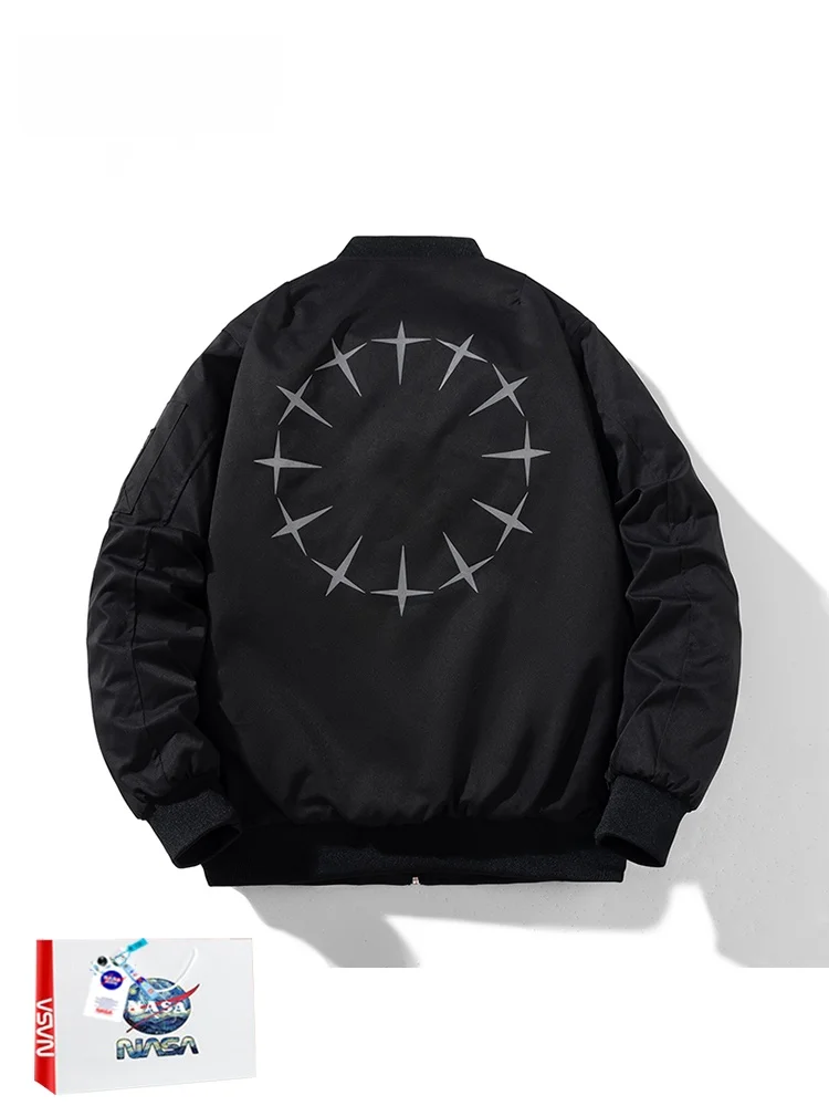 

Thiened Loose Baseball Sle Cotton Jaet for Men And Women Couples Autumn Winter Outerwear Waterproof Embroidered Flight ...