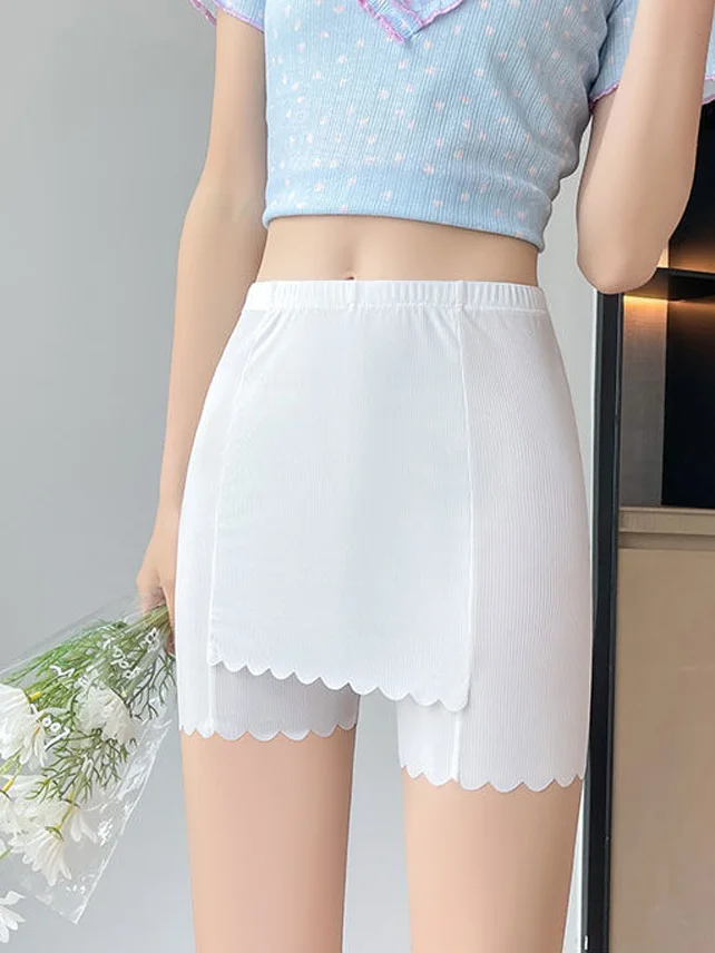 Summer women's shorts with ice silk thread safety pants skirt, anti glare thin design, double-layer shielding, no curling edges