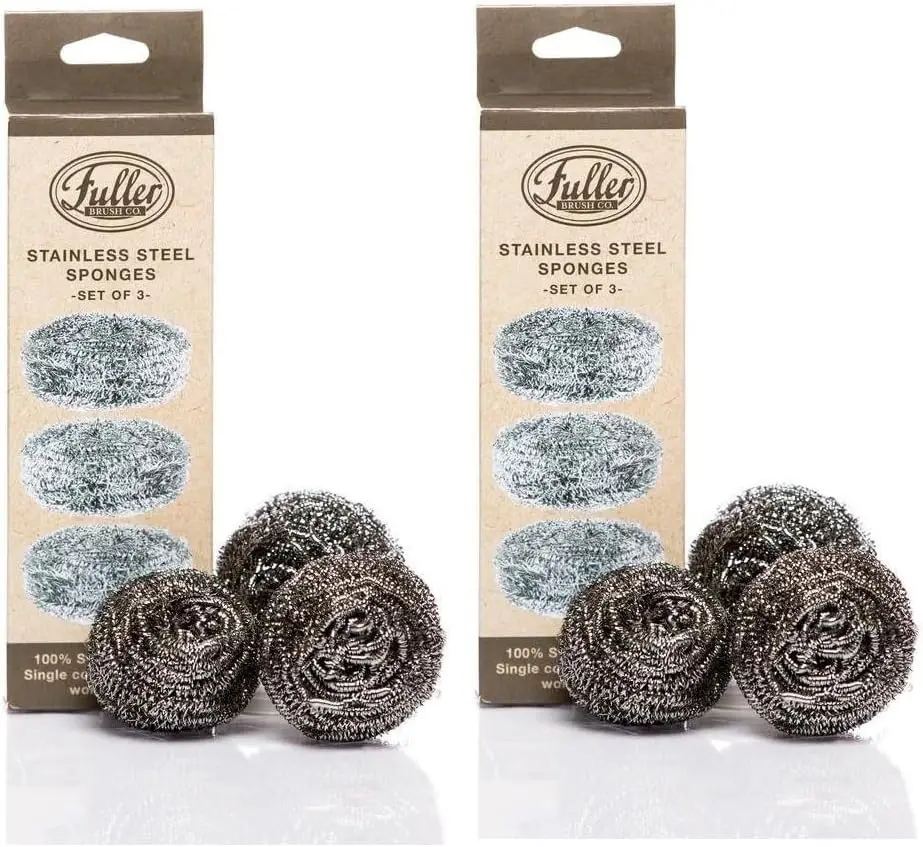 

Прочные губки для мытья посуды из нержавеющей стали, 2 упаковки (6 штук) для тарелок и сковородок