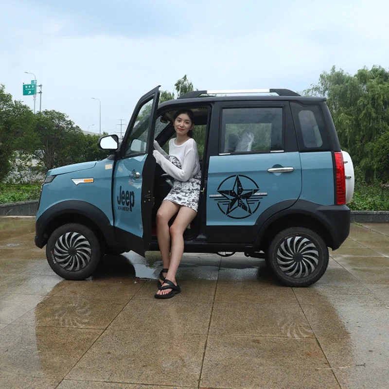 Four wheel electric vehicle for household use, women\'s transportation, air conditioning, oil electric hybrid new energy vehicle,