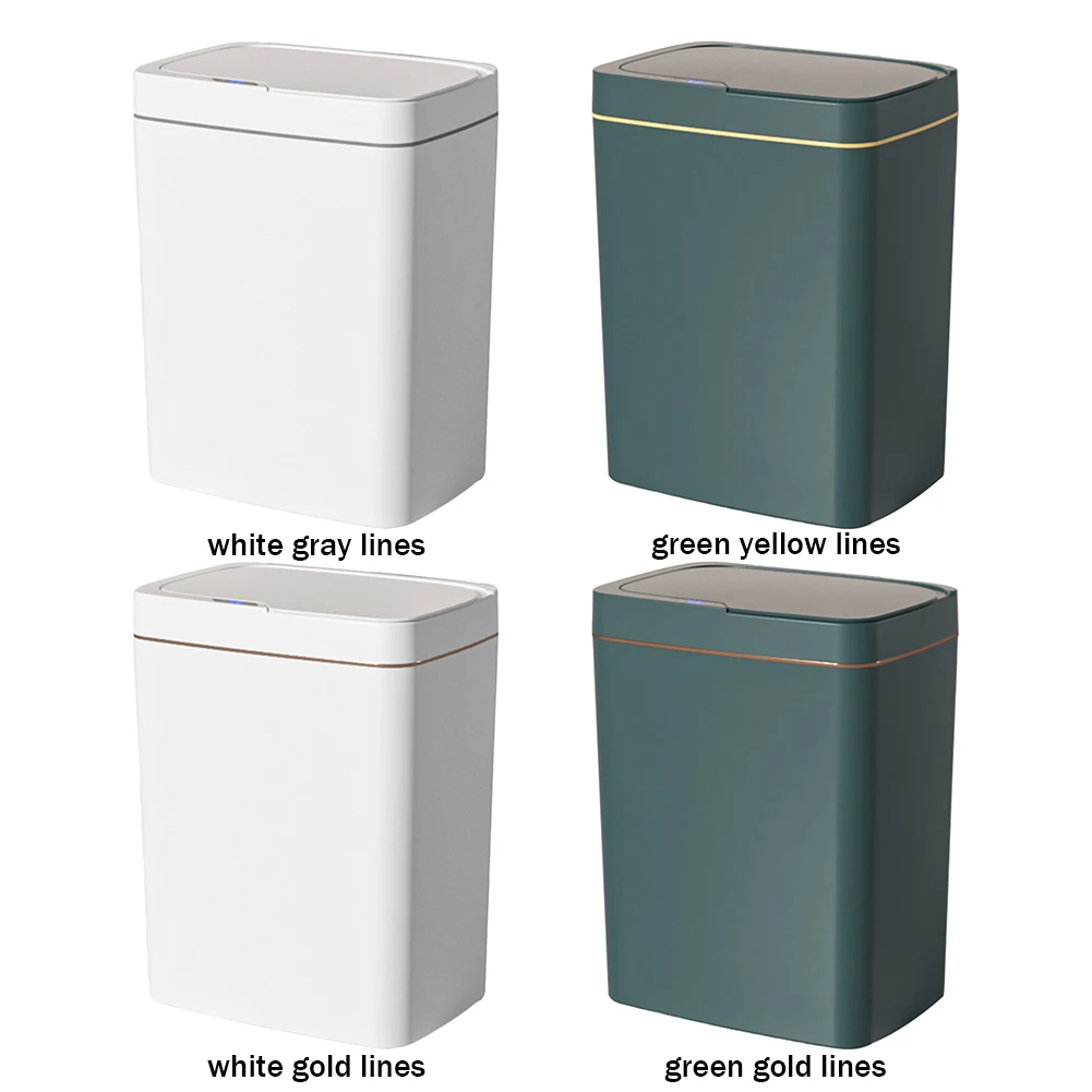 15/18L Automatic Trash Bin Quiet Intelligent Touchless Trash Can Rechargeable Electric Garbage Bin for Kitchen Bathroom Bedroom