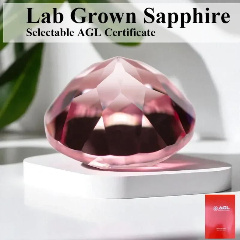 

Morgan Pink Lab выращенный сапфир круглой огранки искусственный драгоценный камень для DIY материалы для изготовления ювелирных изделий на выбор AGLCertificate