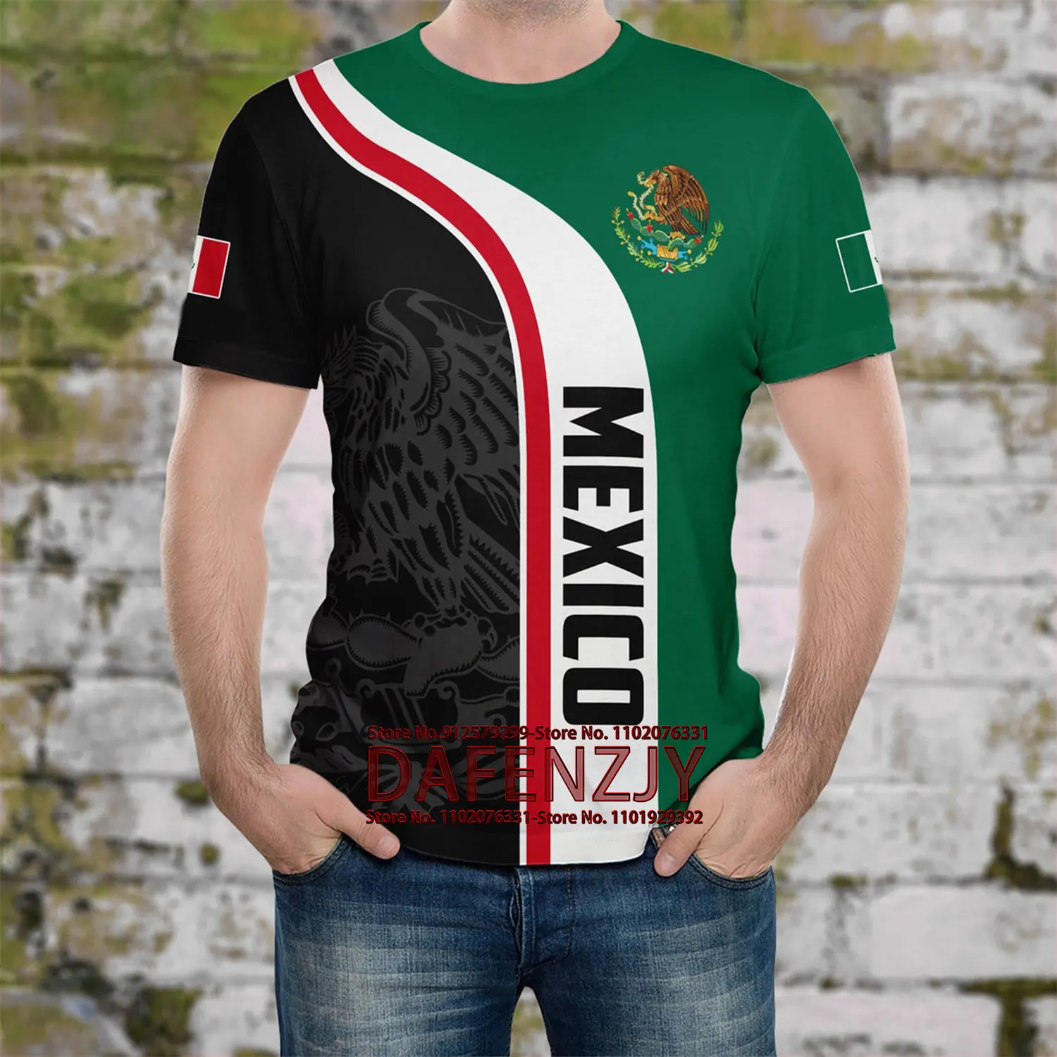 Vintage Mexico Flag 3d Print T Shirts Camouflage Veteran Streetwear O Neck Short Sleeve Loose T Shirt Men's Clothes