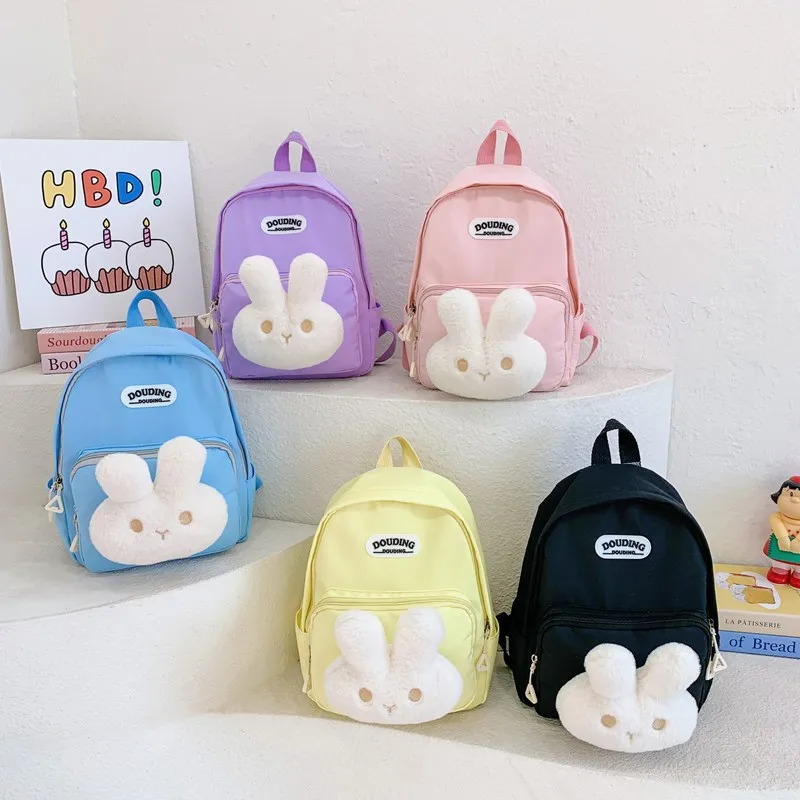

Детский рюкзак, новый рюкзак с милым кроликом для девочек, рюкзак для ежедневных путешествий, детская модная школьная сумка с мультяшным кроликом для детского сада