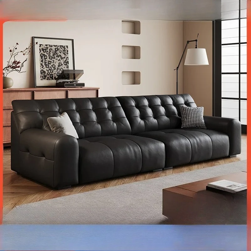 Italienisches minimalistisches Ledersofa