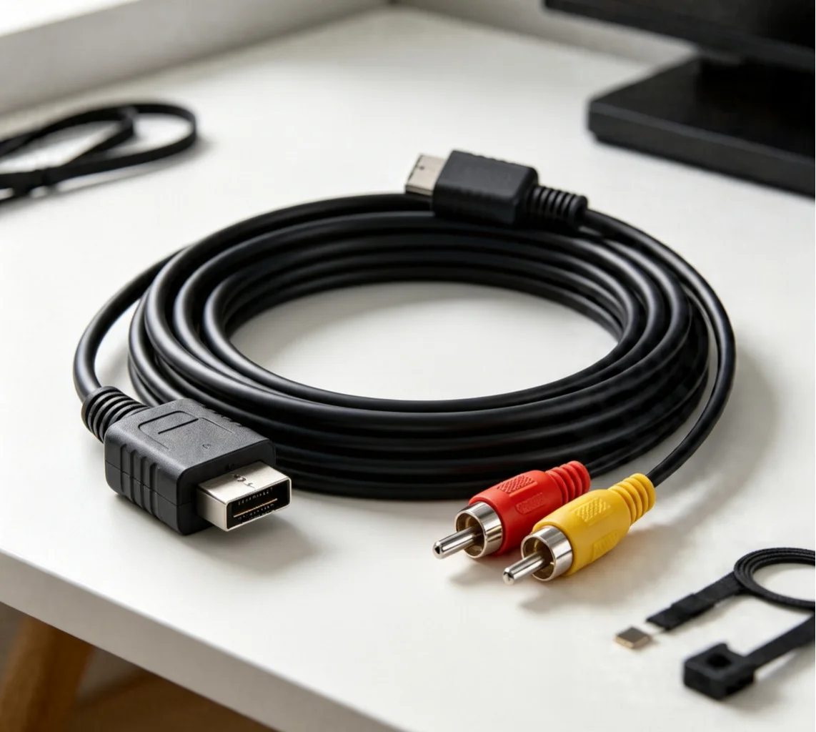 Connecting Cable RGEEK PS2 PS3 AV to RCA Composite Cable Cord for Sony Playstation 2 PS3(6FT) can be viewed on TV/monitor