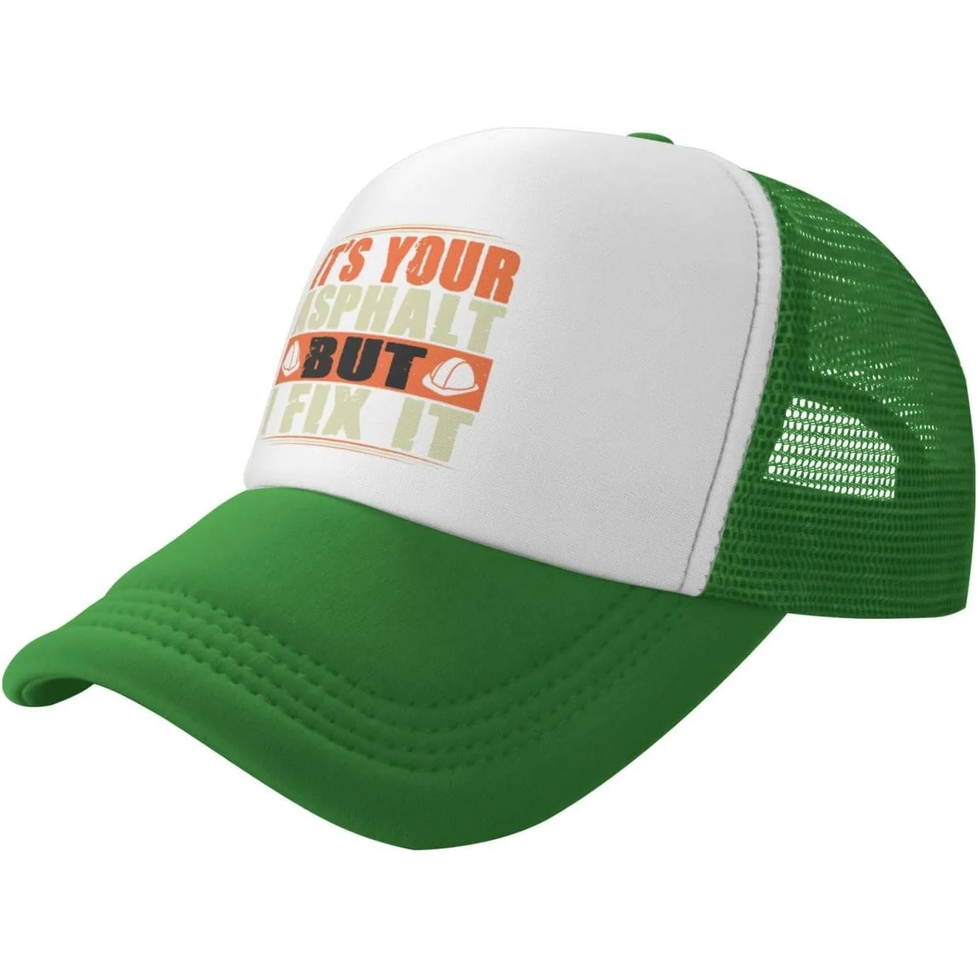 Its Your Asphalt But I Fix It Trucker Hat Construction Worker Graphic Adjustable Baseball Cap Unisex