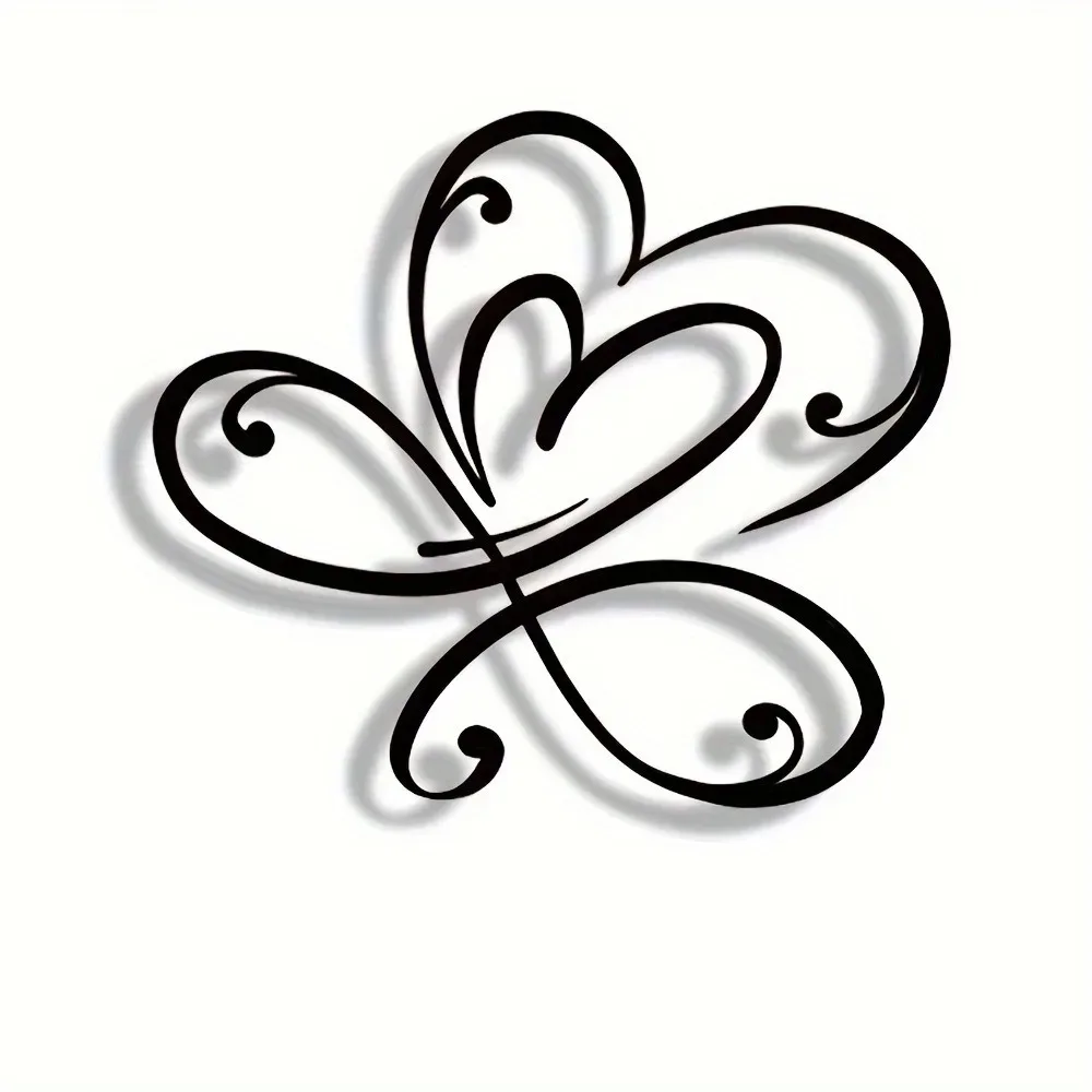 CIFBUY Iron Art Wall Decor Infinity Heart Butterfly Metal Wall Hanging Romantic Bedroom Living Room Light Luxury Ornament