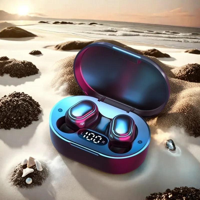 سماعة بلوتوث لاسلكية أصلية مع ميكروفون LED عرض سماعات أذن لهاتف iPhone Xiaomi TWS سماعات أذن بلوتوث