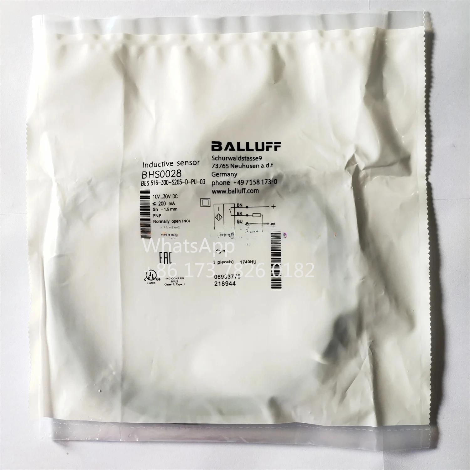 

516-300-S205-D-PU-03 BHS0028 Proximity Switch Sensor New High Quality