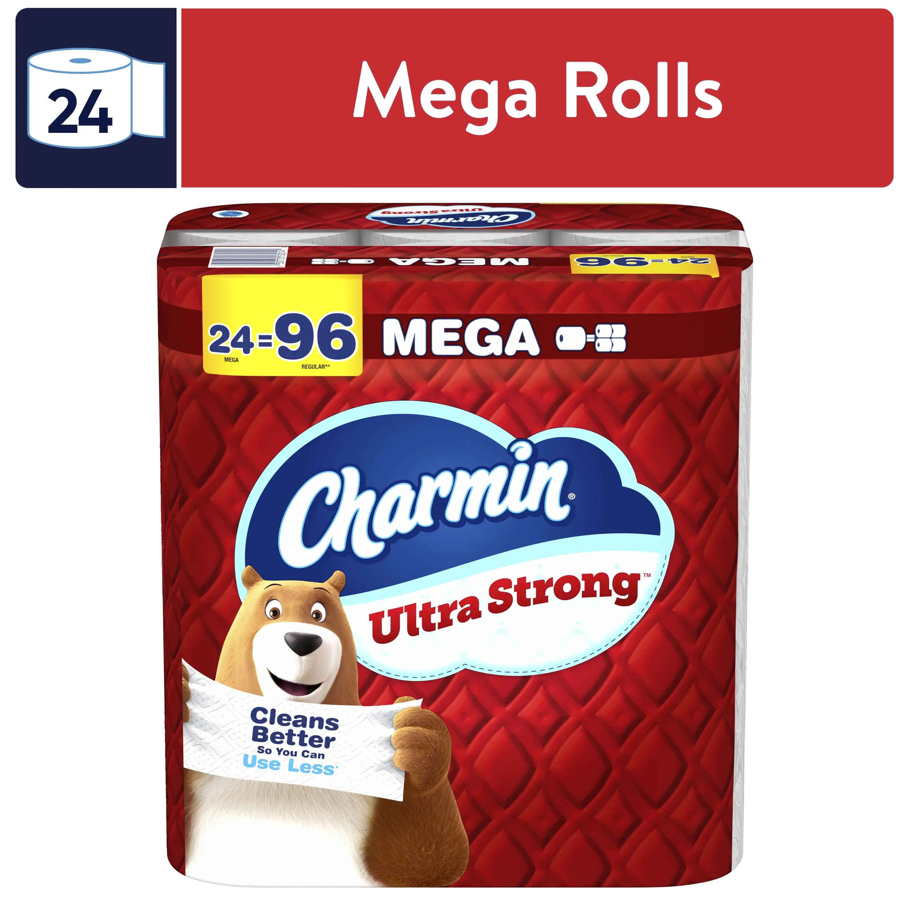 

Toilet Paper Ultra Strong, 24 Mega Rolls