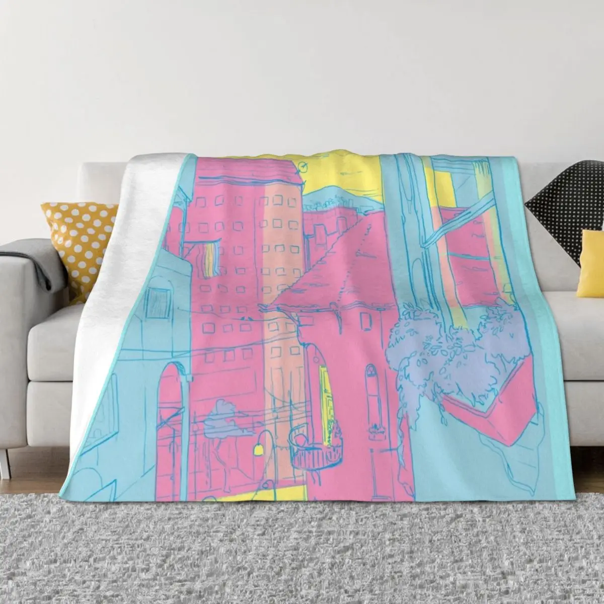 

Pan Cityscape Throw Blanket For Sofa Thin Single Bed covers for winter Blankets