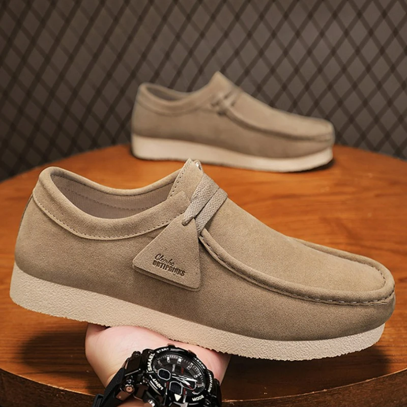 

Fashion Men Casual Shoes Suede Leather Loafers Luxury Slip-on Flat Sneakers Soft Sole Driving Shoes Platform Business Men Shoes