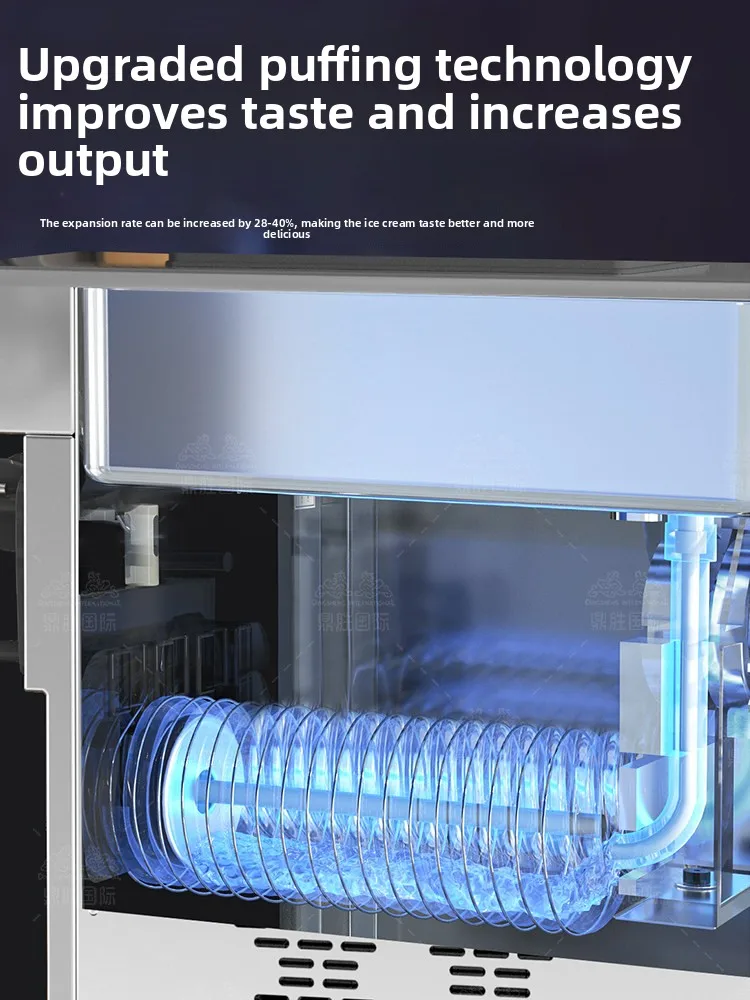 Commercial Soft Serve Ice Cream Machine – Fully Automatic Small Soft Ice Cream Maker for Sundae, Cone, Gelato, Frozen Yogurt