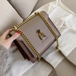 CGCBAG lüks marka kadın çanta 2024 yeni Retro arı kadın omuzdan askili çanta basit yüksek kaliteli deri tasarımcısı Crossbody