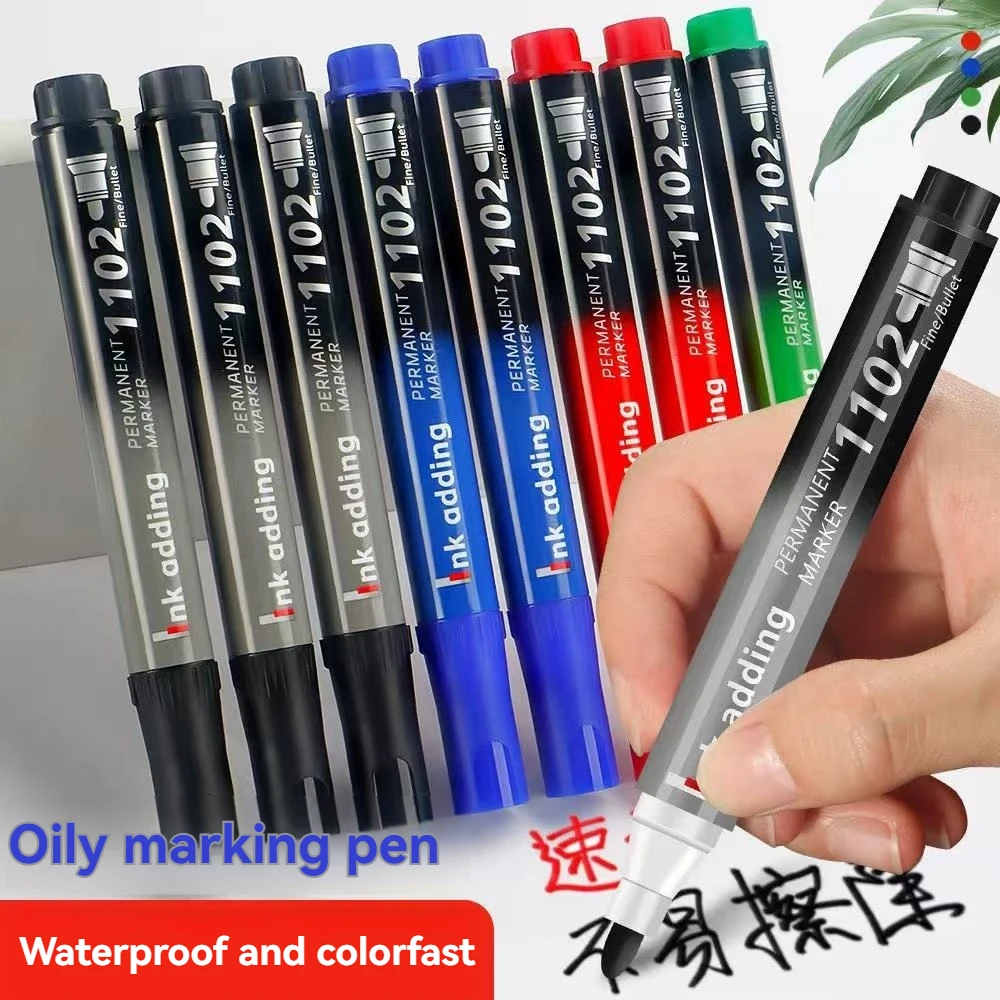 

3-100 шт./компл., перманентный маркер, тонкие водостойкие чернила, тонкий наконечник, необработанный наконечник, черные, синие, красные чернила, тонкие цветные маркеры 2-3 мм