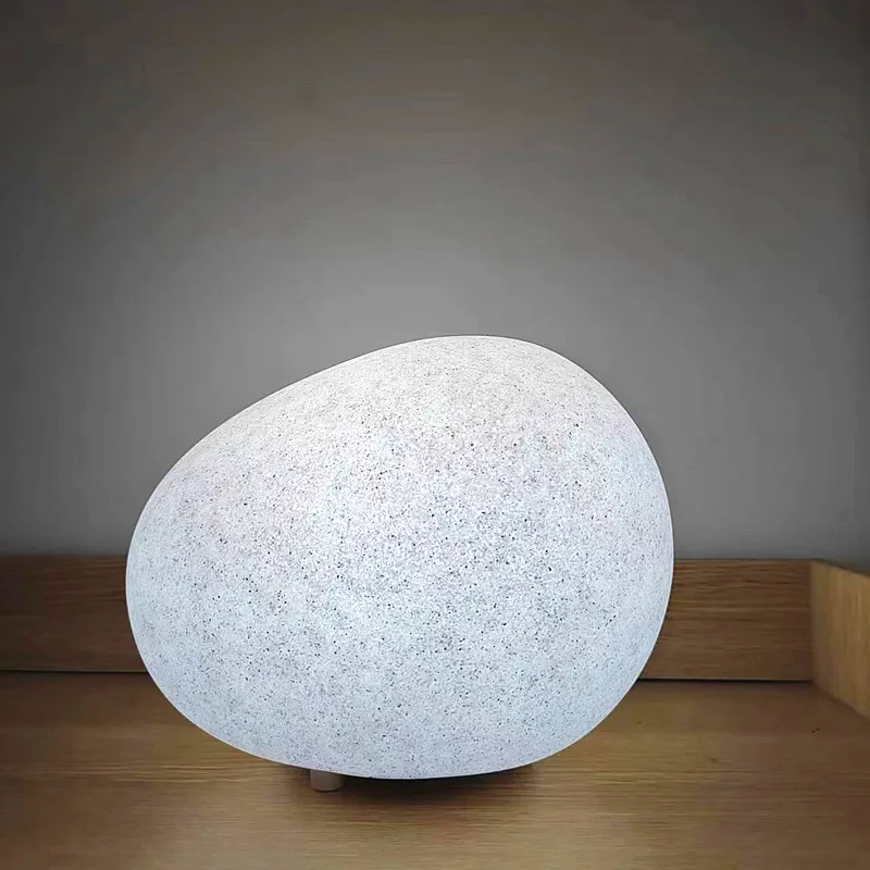 Modern bedroom bedside table desktop mood table lamp simple personality pebble shape atmosphere night light led plug-in gift