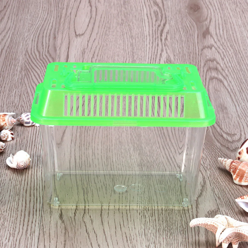 

5 Pcs Mini Portable Fish Tank Reptile Terrarium Habitat Bowl Tortoise Living Turtle Plastic Aquariums Transparent