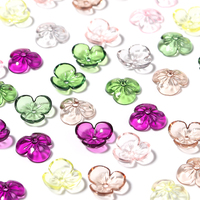 20pcs/lot Resin Petal Beads Transparent Cherry Blossoms Beads Caps Loose Spacer Beads For Jewelry Making DIY Bracelets Earrings