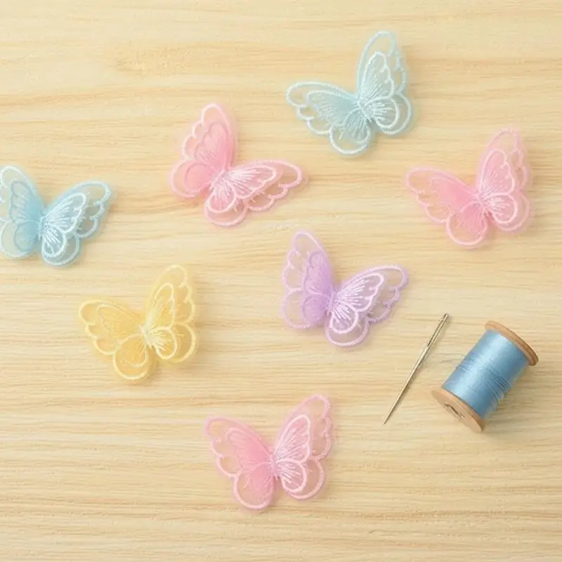 10 Stück Stickerei-Schmetterlings-Applikationen zum Aufbügeln und Aufnähen für Hochzeitskleider, DIY-Bastelarbeiten und Nähzubehör – Detail 4