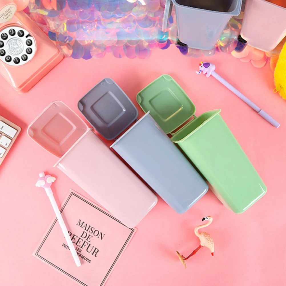 

3Pcs Mini Trash Can Pen Holder Compact Pencil Cup Desk Organizer Large Capacity Storage Nestable Design Neat Appearance