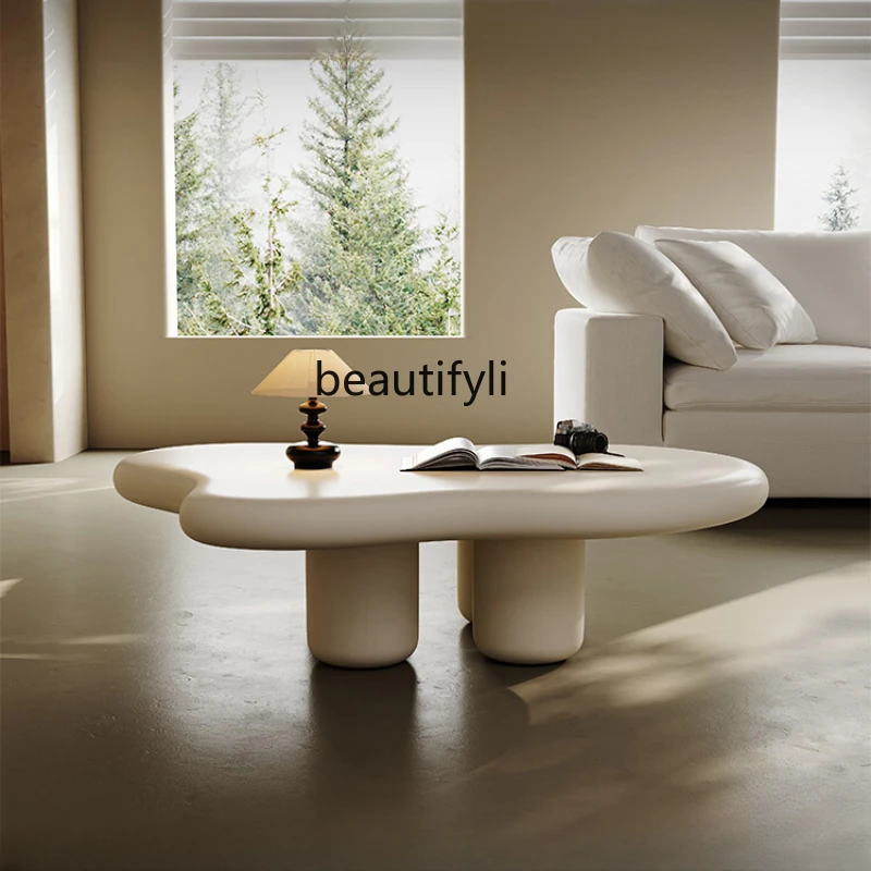 

Fiberglass Cloud Coffee Table Nordic Home Living Room Silent Style Cream Style Simple Modern