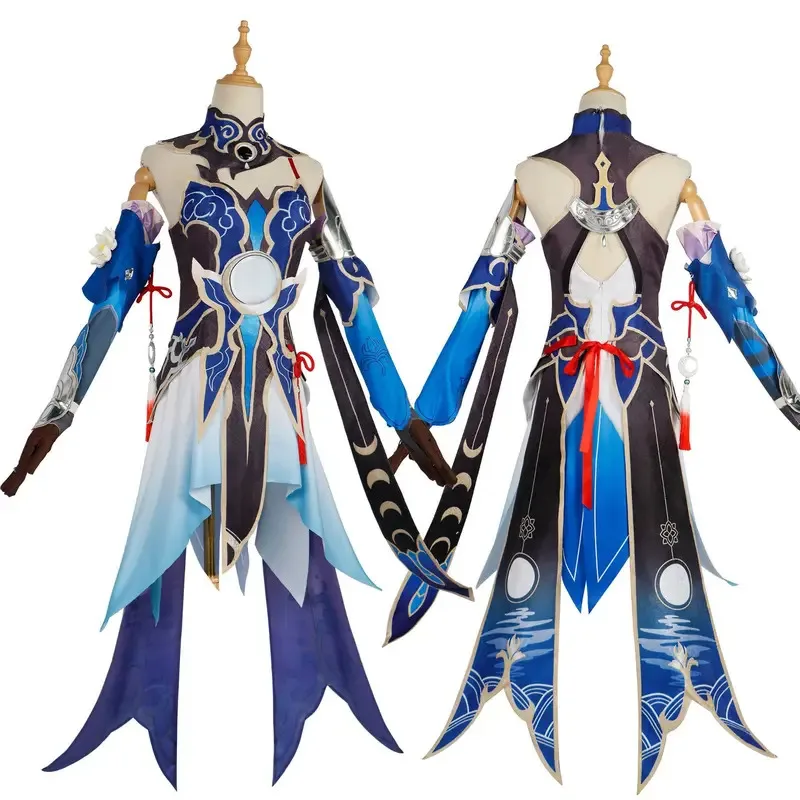 Honkai Star Rail juego Jingliu disfraz de Cosplay conjunto completo vestido uniforme con accesorios Jing Liu Cosplay pelucas de disfraz