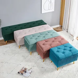 Samtbank für Eintritt, Wohnzimmermöbel, Zuhause, Otoman, neuartiger Aufbewahrung, Schuhwechsel, Bettsitz 10 Hauptverkäufe Banco Veludo - №4