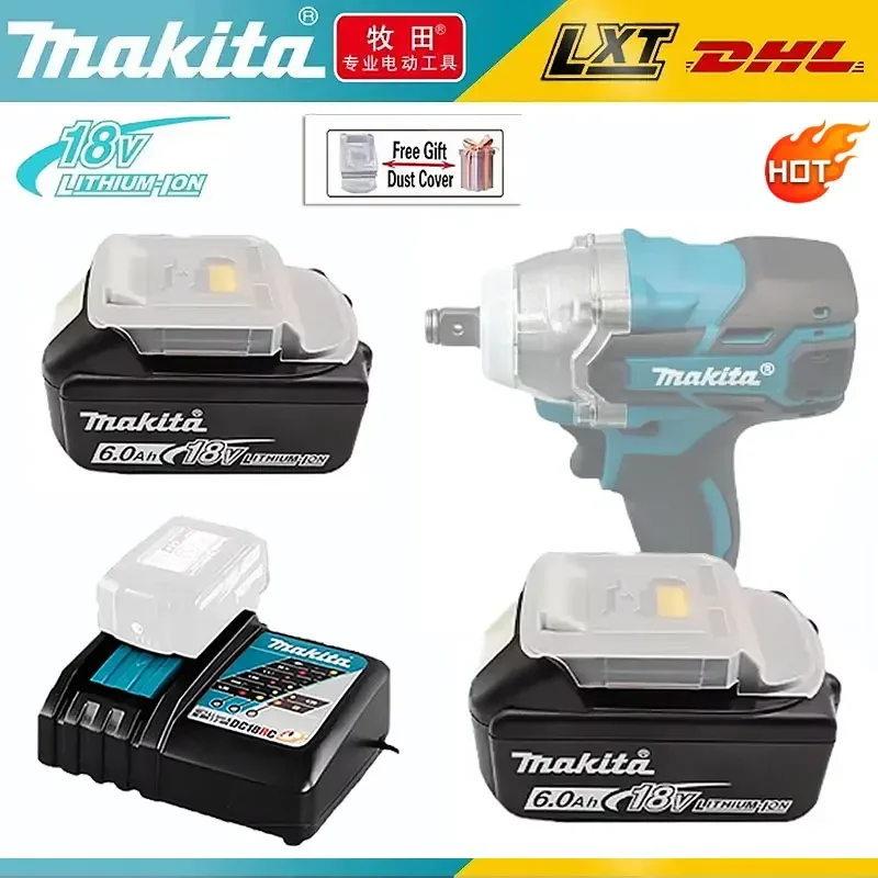 Batteria Makita 18v 6000mAh BL1860 BL1850B BL1850 BL1830 100% NUOVA e caricabatterie 18v, batterie di ricambio per utensili elettrici