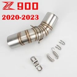 For Z900 Slip-on Motorcycle Exhuast Middle Link Pipe Escape Muffler Adapter 51mm Connect Pipe for Kawasaki Z900 2020-2023