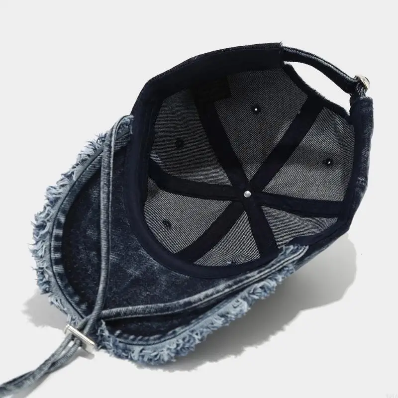 

W0YA Vintage Baseball Hat With Distressed Furry Brims Casual Wear Sun Hat for Hiphop