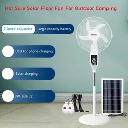 solar standing fan rechargeable 16 inch with solar panel,Remote Control fans Solar Battery Power 15000 mAh wireless