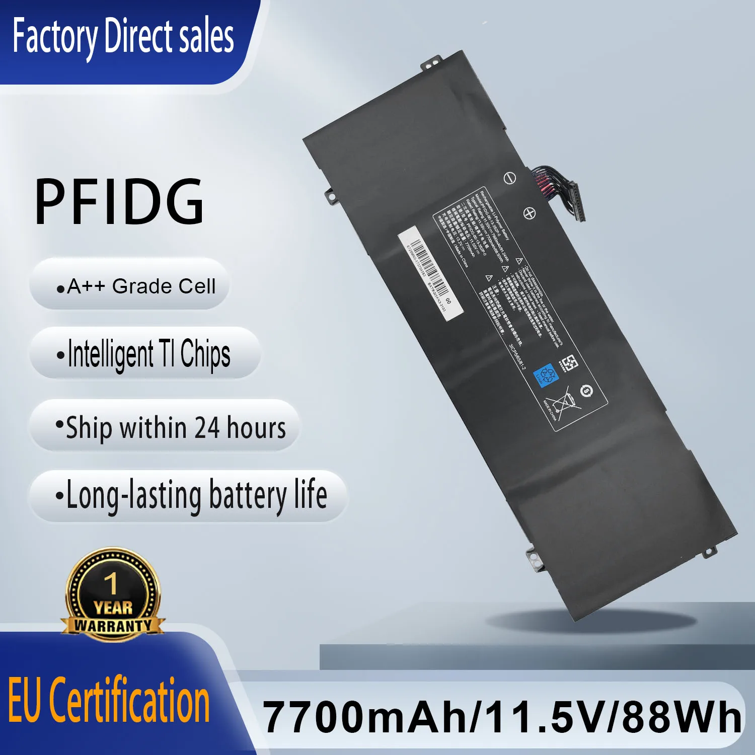 PFIDG-00-13-3S2P-0  Laptop Battery For Eluktronics MAX-17 Mechrevo Code 01 Umi Air2 Medion Erazer Beast X10 X20 X25 Tuxedo Pulse