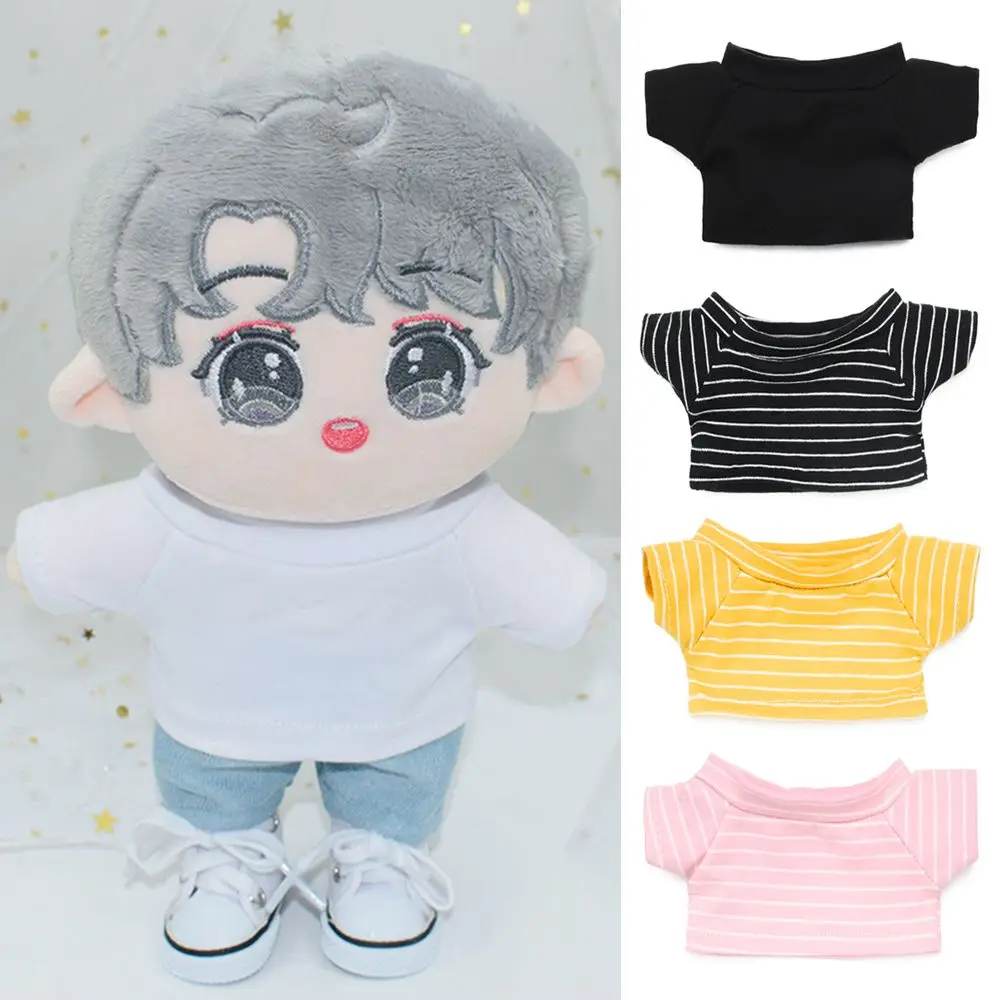 20CM Doll Clothes Stripes Short Sleeve T-shirt Small Pants Doll Outfit Playing House Changing Dressing Game DIY Doll Accessories