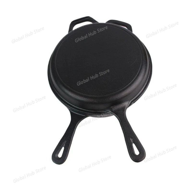 Sheng Jian Pan - Multi-Functional Thickened Cast Iron Non-Stick Frying Pan for Home Kitchen 26cm Cast Iron Dual-Use Pot