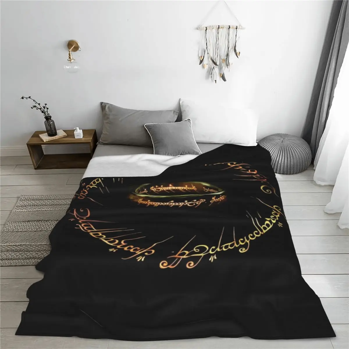 L-Lords Of The R-Rings Blankets Flannel Movie TV Series Warm Throw Blankets for Car Sofa Couch Bedroom Quilt