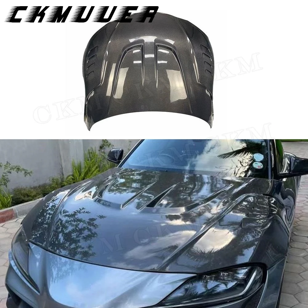 

CKMUUER Carbon Fiber Front Bumper Engine Hood Protector Accessories For Toyota Supra A90 Car Styling Body Kits