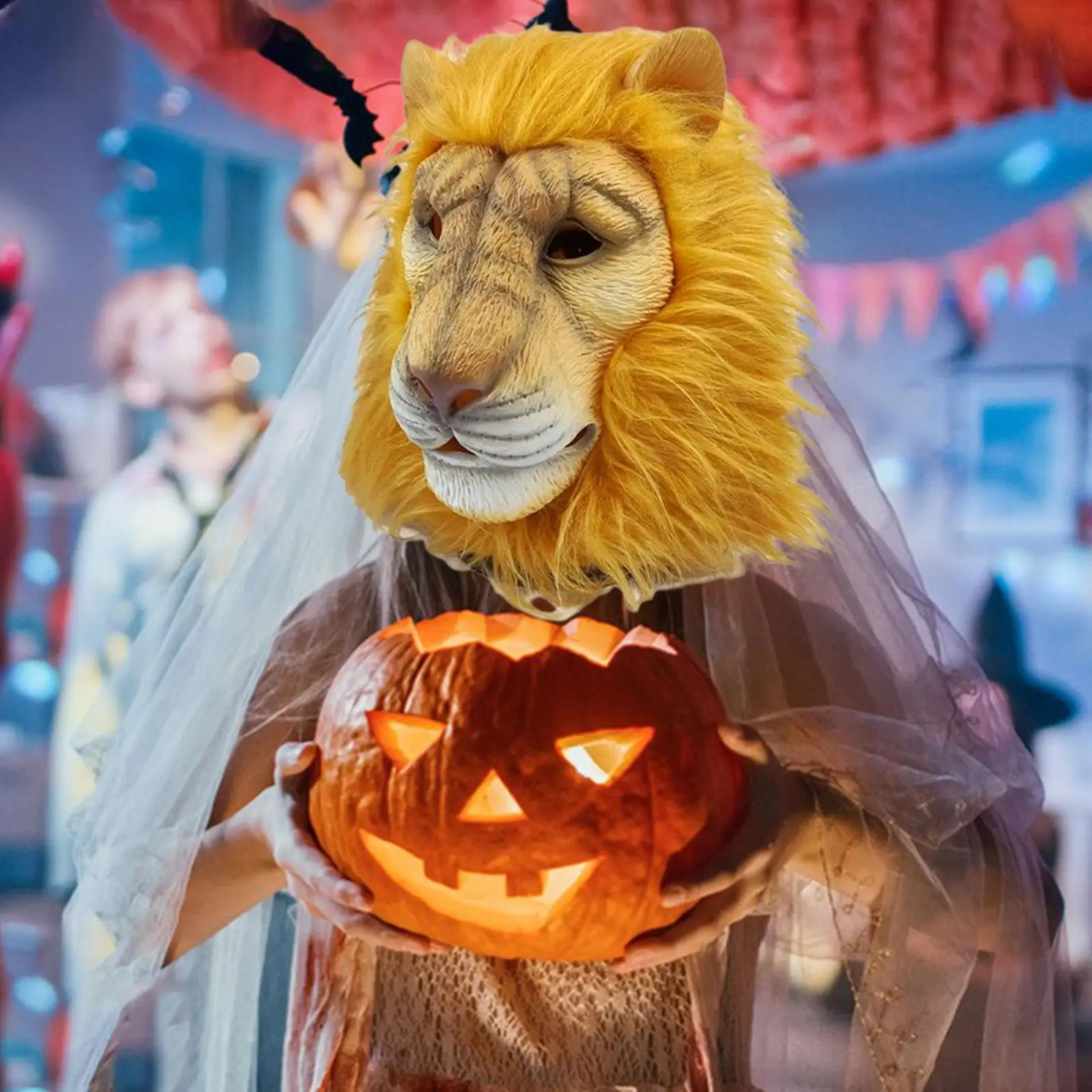 

Латексная маска с головой льва, реквизит для косплея, головной убор для фестиваля, ролевых игр, ночного клуба