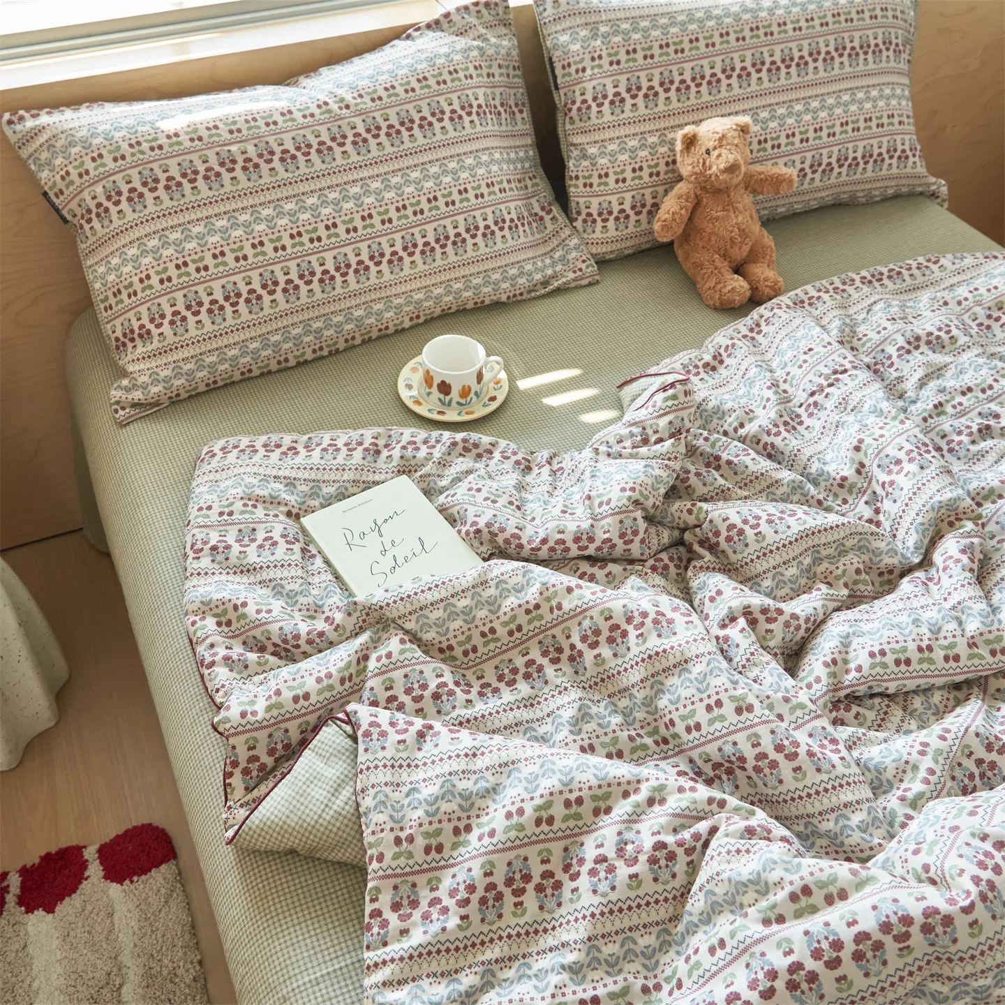100% Organic Cotton William Morris Victorian Pastoral Comforter,Reversible Bedspread