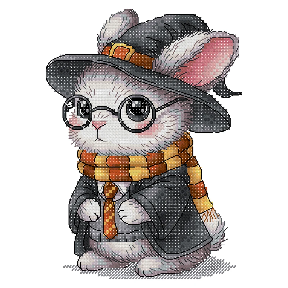 

Joy Sunday-Cross Stitch Kit, Lufthansa Bunny, Polyester/100% Cotton Embroidery Thread, Printed Cross Stitch Patterns