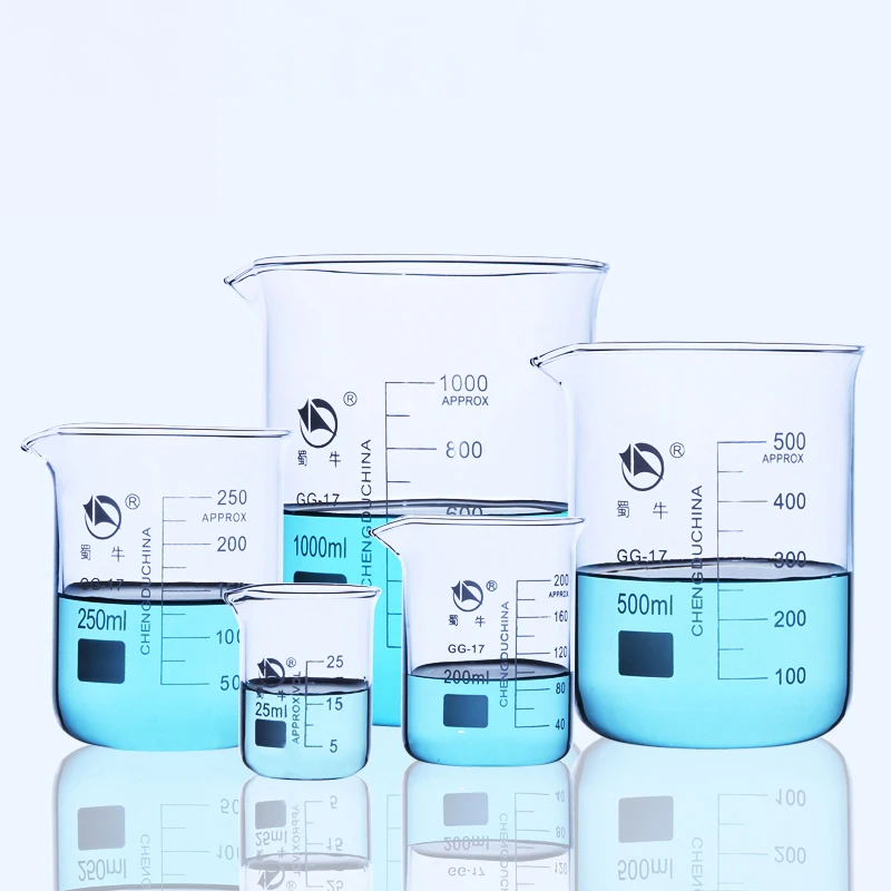 

SHUNIU Low Form Beaker Chemistry Laboratory Borosilicate Glass Transparent Beaker 50/100/150/200/250/500/1000/2000/3000mL